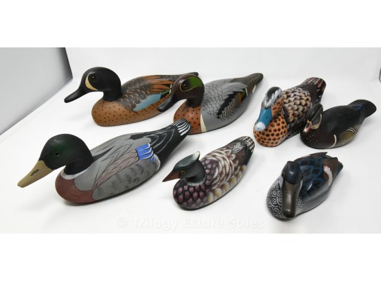 Lot Of 7 Painted Decoys
