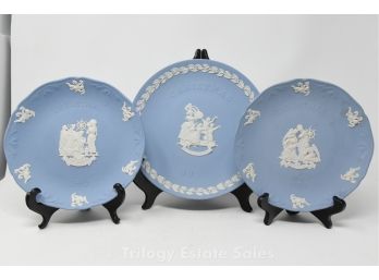 Three Wedgwood Jasperware Christmas Plates