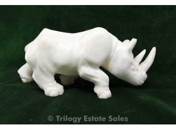 White Italian Alabaster Rhinoceros