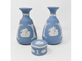 Wedgwood Jasperware Vases & Trinket Box