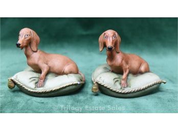 Pair Guiseppe Cappe Dachshunds On Pillows