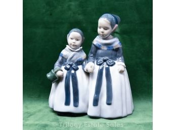 Royal Copenhagen Porcelain Figurine 'Two Amager Girls' #1316