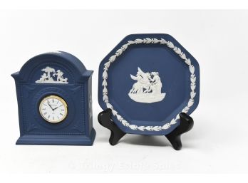 Wedgwood Jasperware Clock And Trinket Dish
