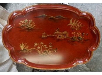 Red Laquer Tray Top Table