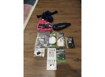 Assorted Golf Accessories: Gloves Spikes Covers Etc.. Mostly New