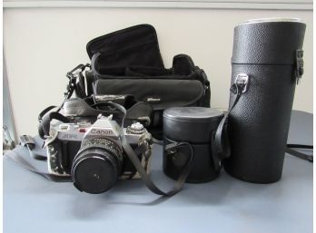 Canon AV-1 W/ Canon 50mm 1:1.8 Lens And More
