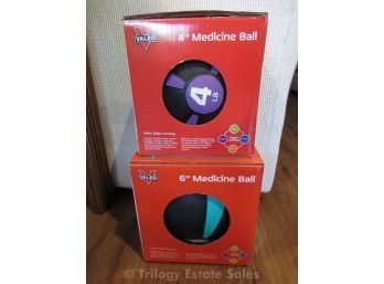 2 New Medicine Balls 4lb 6lb