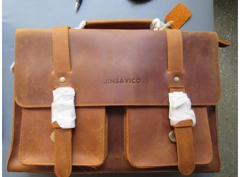 Jins & Vico Leather Messenger Bag NEW