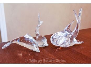 Murano Glass Whales And Dolphin