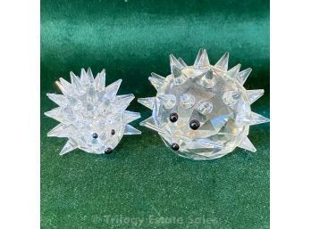 Small And Large Swarovski Crystal Hedgehogs