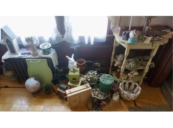 Small End Table & Everything On & Around ( Boxes & Planters)