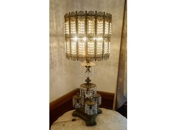 Mid Century 8 Light Crystal Chandelier Lamps 36'T (working