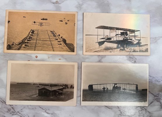 A Group Of Early Airplane Photos And One For An Ircraft Carrier