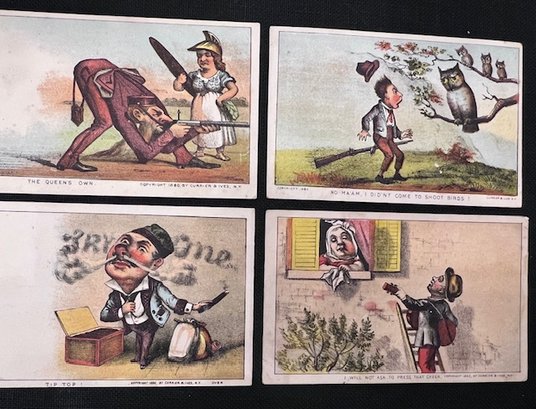 A Group Of 4 Curier And Ives Postcards Unused