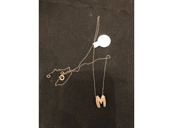 Sterling Silver 'M' Necklace