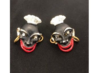 Pair Of African Lapel Pins