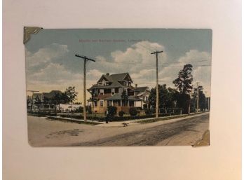 Atlantic And Harrison Aves, Lynbrook, Long Island, NY Vintage Postcard