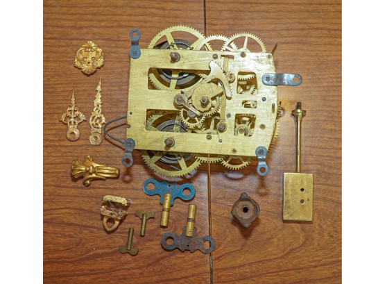 Lot Of Vintage Ansonia Clock Parts Etc