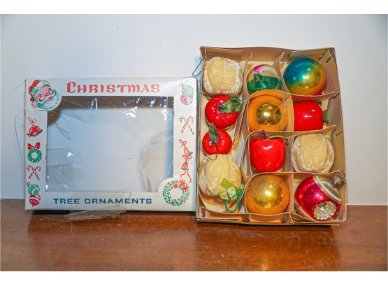 6 Boxes Vintage Christmas Ornaments And Star Tree Topper