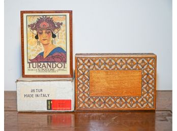 Turandot Opera Reuge Musical Box And Wooden Carved Box