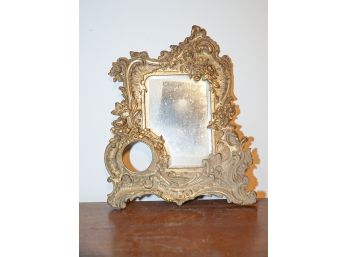 Beautiful Solid ~ Vintage Brass Mirror Frame With Opening For Clock