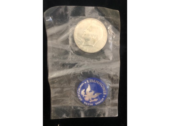 Eisenhower Sealed Set Uncirculated Silver Dollar 1971