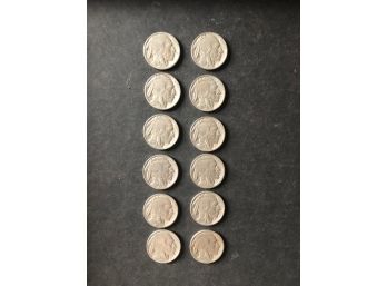 12 Buffalo Nickels 1936