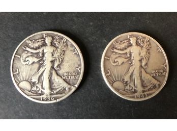 Walking Liberty Half Dollars 1936D, And 1943D