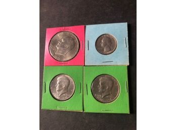 1776-1976 Eisenhower, Kennedy And 2 Washington ~ 4 Coins