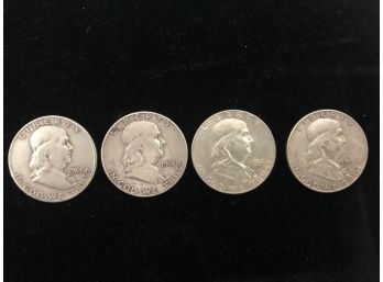 Franklin Silver Half Dollars 1960, '61, '62, '63