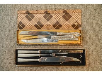 2~ 3 Piece Sets Of Carving Knives And Fork In Box