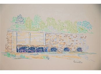Joseph Pentick Colored Pencil Old Cement Ruins, On Binnewater Road In Rosendale