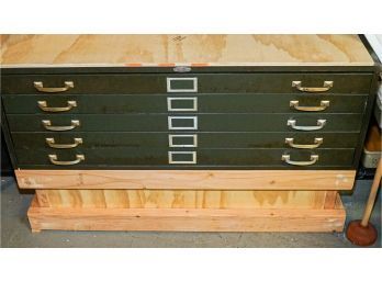 Set Of Cole Steel ~ Solid Flat Files 5 Drawer Unit