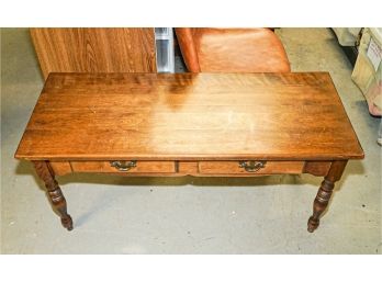 Retro Solid Wood Coffee Table  With Two Drawers