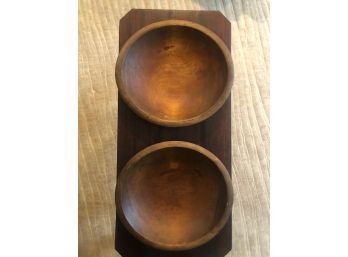 INCREDIBLE PAIR ~~ Set Of 2 Antique Wooden Bowls About 12' Diameter