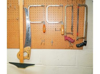 Lot Of Tools 5 Hand Saws One T-square