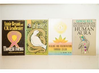 5 Books ~thought Forms,  Studies Of The Human Aura, The Finding Of The Third Eye, Healing And Regeneration