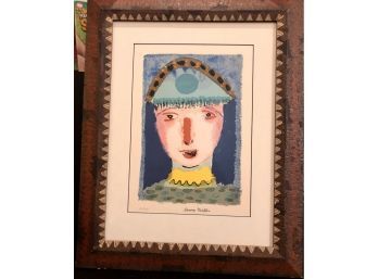 Henry Miller 'Antoine' Signed, Limited Edition Serigraph~ Hand Painted Frame