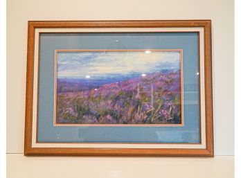 Framed  Pastel On Paper Hudson Valley Landscape  By Elizabeth Mowry Listed Artist