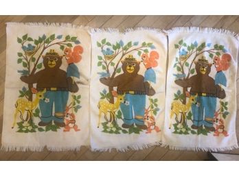 Smokey The Bear Towels Set Of Three See Pictures!