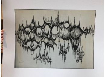Mid Century Monoprint 'Forest Of My Eyes' Signed By Joseph Pentick