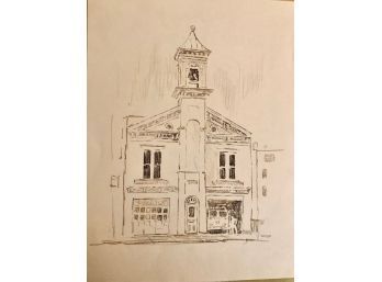 Kingston Firehouse, Original Drawing By Joseph Pentick
