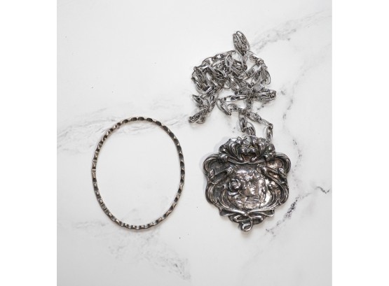 Sterling Silver Bracelet And Necklace