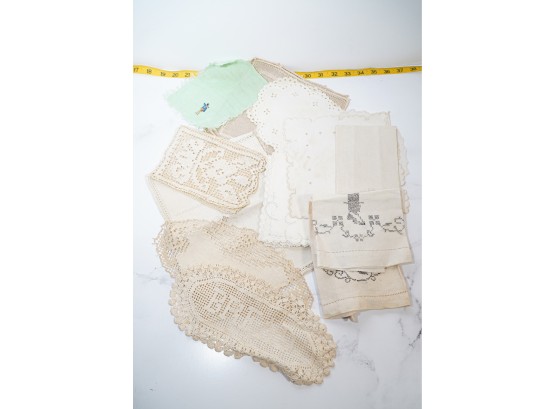 Lot Of Linen And Crocheted  Doilies
