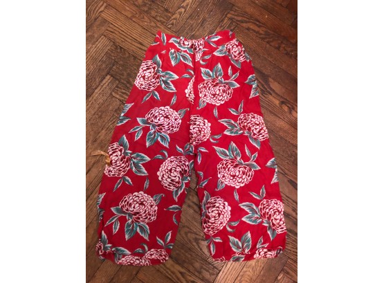 MId Century! Rayon Floral Pants Size Small