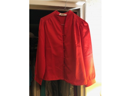 Red Blouse Made In The USA  Lady Arrow Size 12