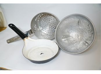 Vintage Aluminum  And Enamel Kitchenware
