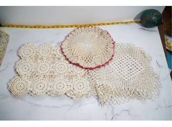 Lot Of Assorted Doilies, Hand Crocheted