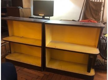 Mid Century Pair Of Bookcases Solid  27'L X 10' Deep 28 1/2 H