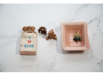 Miniature Bears, Pin And Trinket Tray